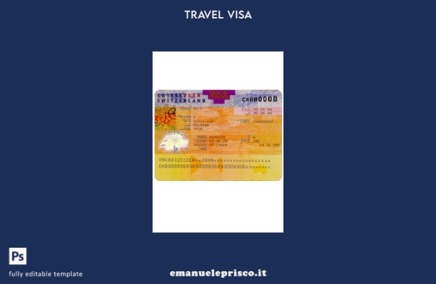 modello di visto per la Svizzera in stile verificato